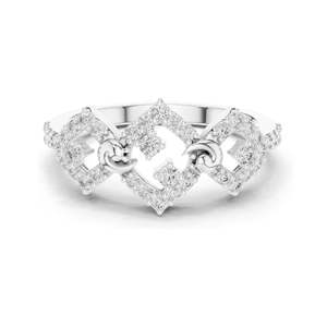 Bague Halo Nœud en Diamant de Laboratoire 0,362 CT pour Femme, Clarté VVS-VS EF, Or 18KT, 14KT, 10KT et Argent 925, Rose, Jaune, Blanc - Product Image 2