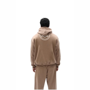 Sweat à capuche en coton biologique 100% pour hommes de haute qualité, épais, surdimensionné, Streetwear, motif solide, broderie perlée - Product Image 5