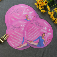 Menú de Papel Redondo Rosa Personalizado para Bodas, Tarjeta de Quinceañera, Diseño Personalizado, Tarjeta de Invitación de Boda de Papel, Menú para Baby Shower