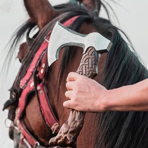 ขวานสำหรับตั้งแคมป์กลางแจ้งด้ามไม้เหล็กกล้าคาร์บอนสูงสำหรับตัดต้นไม้ไม้ขวานด้วยพลัง - Product Image 1