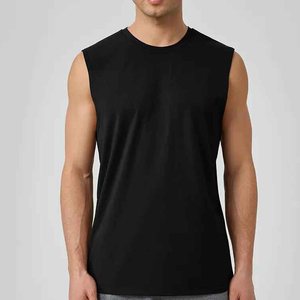 Débardeur Homme Personnalisé Col V Coupe Slim Respirant Tricoté Sans Manches Côtelé Uni Grande Taille Spandex/Coton - Product Image 4