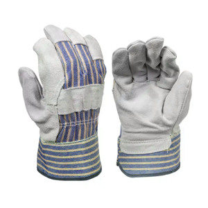 Guantes de Trabajo Pesado Canadienses Talla XL con Dorso Fluorescente, Puño Reforzado con Goma, Cuero de Vacuno y Algodón, Antivibración y de Seguridad - Product Image 2