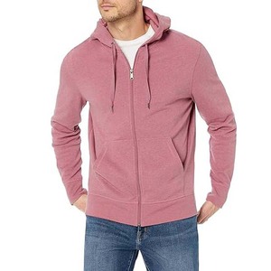 Sudadera con Capucha Impermeable para Hombre, Color Rosa, Diseño con Logotipo Personalizado OEM, Bordado Sólido, Cierre de Cremallera, Algodón y Poliéster, Invierno - Product Image 1
