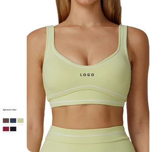 Women's Breathable Lightweight Nylon Spandex Sports <b>Bra</b>-High Support Racerback Seamless Yoga Activewear - Product Image 1