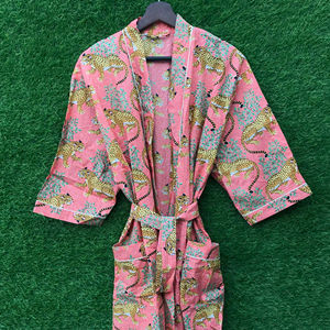 Kimono de algodón 100% de diseñador hecho a mano para mujer, estampado Floral, informal, Vintage, transpirable, para verano, invierno, ropa de playa, nuevo - Product Image 1