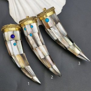 จี้เขาควายออกแบบด้วยมือแบบดั้งเดิมเป็นมิตรกับสิ่งแวดล้อมพร้อมงานฝีมือทองเหลืองดีไซน์ความรัก - Product Image 4