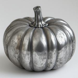 Portavelas de calabaza de aluminio único, acabado a mano con detalles tallados brillantes, elaborado para la temporada de Halloween sofisticada - Product Image 1
