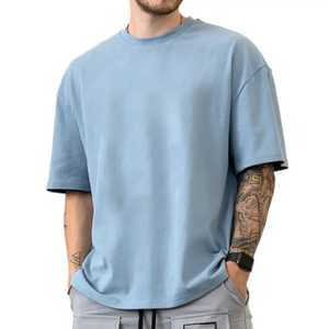 เสื้อยืดโอเวอร์ไซส์ผ้าฝ้าย100% 220ก. เปิดไหล่ตกเสื้อยืดผู้ชายพิมพ์ลายแบบกำหนดเองได้