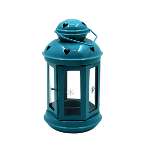 Iluminación decorativa linterna de hierro verde Pc soporte de vela linterna para decoraciones navideñas hecho a mano al por mayor a granel - Product Image 4