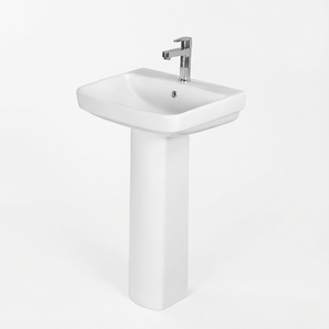 Juego de Baño Fabia con Pedestal de Cerámica, Diseño Moderno para Espacios Pequeños, Baños, Apartamentos, Hoteles y Aseos - Product Image 1