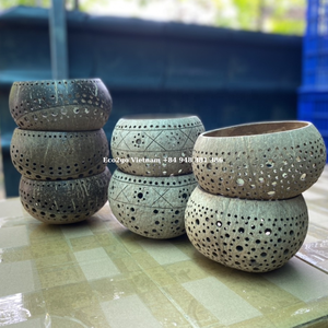 Soporte de luz de té de coco para decorar tu casa Hecho en Eco2go Vietnam con diseño personalizado y alta calidad - Product Image 3