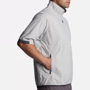 เสื้อสวมหัวมีซิปสีเ100% ร์สำหรับผู้ชายผ้าโพลีเอสเตอร์แห้งเร็วระบายอากาศน้ำหนักเบาสามารถปรับแต่งได้สีแดง - Product Image 5