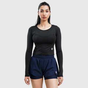 W024 Summer <b>Top</b> Long Sleeves Lightweight Breathable Knitted Fabric <b>One</b> Size Fits XS XXS Loose Fit Decorated Lace Hole Letter - Product Image 1