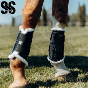 Wholesale Rate Make Your Own New Arrival Horse Tendon <b>Boots</b> Genuine <b>Leather</b>/PU Shock Resistant Breathable Lightweight Training - Product Image 6