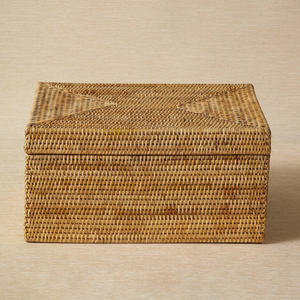 Office Decor Stationery Accessories Storage Boxes Rattan Woven Pencil <b>Pen</b> Container Cheapest Boxes - Product Image 2