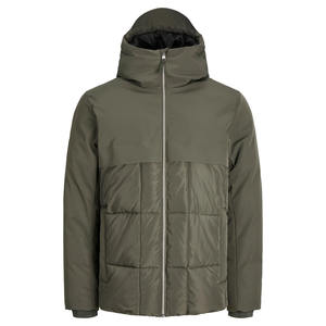 Nouvelle veste d'hiver matelassée vintage pour homme 2026, avec capuche, fermeture éclair, respirante, grande taille, en polyester enduit - Product Image 1