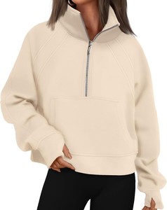 Hot Selling Simple Style Girls Hoodie <b>Sweatshirt</b> Long Sleeve Breathable Design Stand Collar Custom Logo Front for Winter Season - Product Image 1