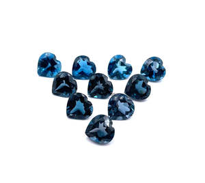 Pierres précieuses en topaze bleue de Londres de 6 mm, taille cœur, sculptées, de haute qualité, pierres de topaze facettées naturelles pour la fabrication de bijoux, prix de gros - Product Image 4