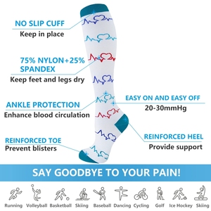 Tùy Chỉnh Nén Vớ Điều Dưỡng Phụ Nữ 20-30mmHg Màu Hồng Cotton Y Tế Nén Vớ Jacquard Y Tá Nén Vớ - Product Image 3