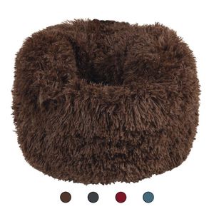 Coussin pour chat Duppid, rond, 40 cm, en fourrure shaggy, motif uni - Product Image 1