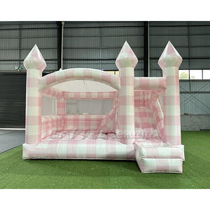 Château gonflable pour enfants à prix avantageux, couleur beige, avec toboggan - Product Image 6