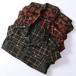 2024 nuevas camisas a cuadros de moda Fpr para hombre de manga larga de franela con botones chaqueta de camisa a cuadros - Product Image 4