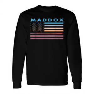 T-shirt a maniche lunghe Maddox Vintage Sunset con bandiera americana Maryland - Product Image 2
