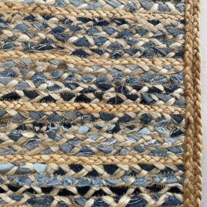 พรมพื้นที่ผ้าฝ้ายทอมือคุณภาพสูงสไตล์โมเดิร์นผ้าเดนิมถักปอกระเจาสำหรับตกแต่งภายในบ้าน - Product Image 1