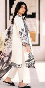 Lanzamiento de nuevo diseñador de ropa de fiesta Chinon Silk Fancy Beautiful bordado Thread Work Top y Palazzo con Dupatta Suit Set - Product Image 3