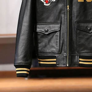 Chaqueta de cuero para hombre, ropa informal de color sólido, ropa de calle, nueva moda, chaqueta de cuero bordada cómoda para hombre - Product Image 6