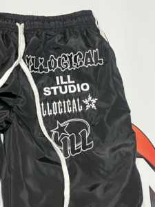 Pantalon coupe-vent baggy pour homme 100% coton Pantalon de survêtement à jambes larges écologique Bandes brodées en nylon et polyester pour sublimation - Product Image 6