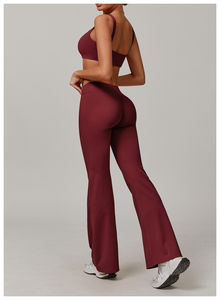 New Hot Selling Strap Casual Suit Women's Mid Waist Wide Leg Slimming Shorts Yoga Fitness 2-Piece Eco-Friendly Breathable - Product Image 4