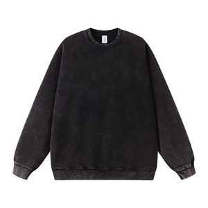 Sudadera de algodón con lavado ácido para hombre, logotipo personalizado, diseño superior, servicios OEM, cuello redondo para invierno, sudadera Vintage - Product Image 1