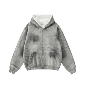 New Custom <b>Vintage</b> Washed <b>Zip</b> <b>up</b> <b>Hoodie</b> Oversized Streetwear <b>Hoodie</b> Blank Wholesale <b>Zip</b> <b>Hoodie</b> - Product Image 5