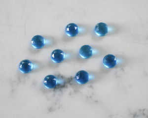 Topacio azul suizo natural, corte redondo de rosa, parte posterior plana facetada, piedras preciosas sueltas, ofertas a granel, fabricante, precio al por mayor, joyería - Product Image 4