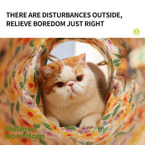 Lit pour chat en tissu doux pliable simple et écologique pour chats d'intérieur - Maison de jeu interactive - Product Image 6