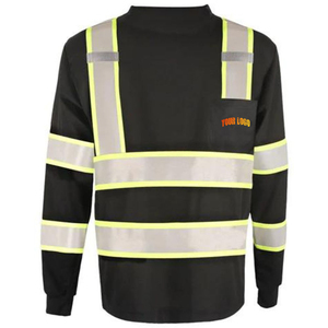 Veste de sécurité réfléchissante haute visibilité pour hommes, manches longues, imperméable, avec éclairage LED, vêtements de travail d'hiver, chemise avec logo personnalisé en coton - Product Image 4