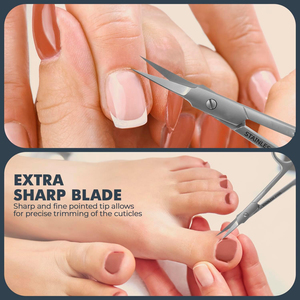 Ciseaux de manucure en acier inoxydable de qualité allemande extra fine et incurvée pour femmes Ciseaux à cuticules pour pédicure et ongles. - Product Image 4