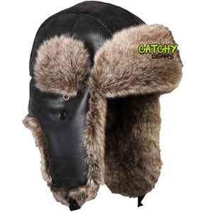 Chapeau d'aviateur d'hiver pour homme avec rabat d'oreille CHAUD, imperméable, fausse fourrure pour les sports, les fêtes, la pêche - Product Image 2