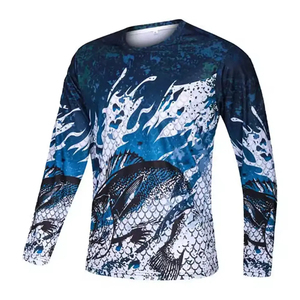 Venta al por mayor OEM manga larga sublimación impresión Bass pesca Jersey para hombres secado rápido transpirable protección UV pesca camisas - Product Image 6