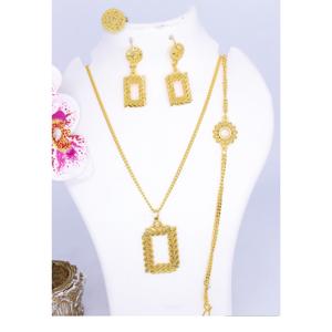 Kids Girls Jewelry Supplies Women Indian Jewellery Gold Plated Dubai <b>Bridal</b> Wedding Jewelry Set Wholesale Copper Dubai Earrings - Product Image 4