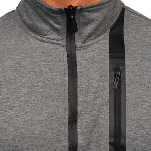 Vente en gros Pull gris réversible Veste coupe-vent à fermeture éclair pour hommes Large 100% coton Techniques brodées en relief Hiver - Product Image 2