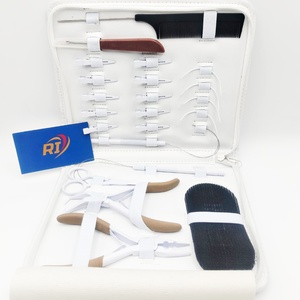 Stainless Steel Hair Extension Tools <b>Kit</b> Set with Micro <b>Beads</b> Loop Threader Nano/Micro Ring Pliers for Salon Hair Installation - Product Image 4