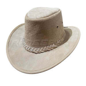Chapeaux de cowboy en cuir véritable avec bande tressée, chapeaux western de qualité supérieure pour hommes, fournisseur de chapeaux personnalisés, chapeau de cowboy en cuir classique - Product Image 1