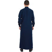 Thobe élégant pour hommes Robe musulmane arabe Thobe Ramadan Costumes arabe saoudien complet poignets personnalisés et col haut Thobe pour hommes