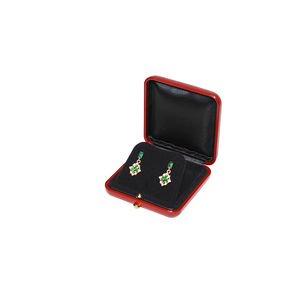 Elegante estilo italiano cuadrado impreso joyería embalaje cubierta solapa pendiente caja para el Día de San Valentín - Product Image 1