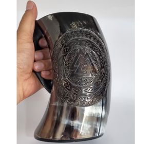 ถังใส่100% แบบแฮนด์เมดเป็นมิตรต่อสิ่งแวดล้อมผลิตจากเขาควายอินเดียไวกิ้งออกแบบโลโก้ได้ตามต้องการงานฝีมือจากธรรมชาติ - Product Image 1