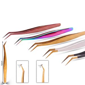 Pinzas de Fibra de Alta Calidad con Punta de Pico de Pájaro, Pinzas de Acero Inoxidable para Extensión de Pestañas con Punta Puntiaguda - Product Image 2