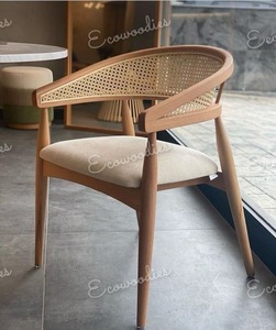 เก้าอี้รับประทานอาหารแบบทันสมัยพร้อมเก้าอี้หวายไม้ไผ่ธรรมชาติทำด้วยมือสำหรับร้านอาหารโรงแรมบาร์สวน - Product Image 3