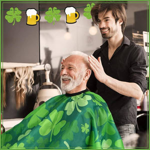 Cape de coiffeur de qualité supérieure unisexe impression de logo sur mesure 100% polyester matériel imprimé Cape Service OEM - Product Image 6